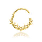 Everleigh – Sculpted Oval – 14K Gold Clicker Ring - piercing - zone.com