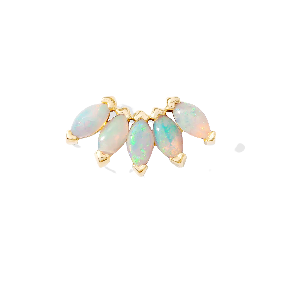 Bella – Marquise Birthstone Fan – 14K Gold Threadless End