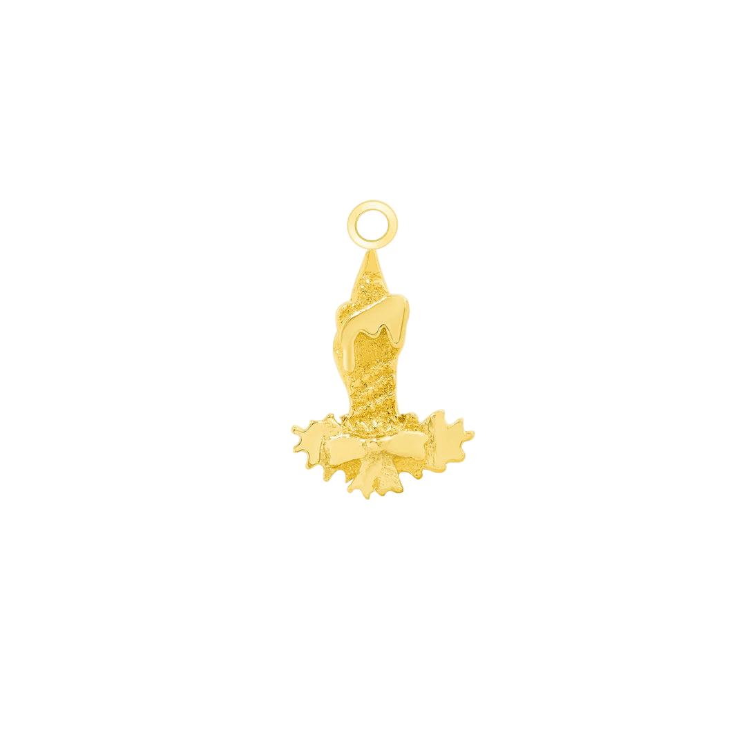Festive Candle – 14K & 18K Gold Charm - piercing - zone.com