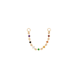 Fireworks Chain – Rainbow Gem Cascade – 14K Yellow Gold - piercing - zone.com