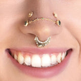 Fireworks Chain – Rainbow Gem Cascade – 14K Yellow Gold - piercing - zone.com