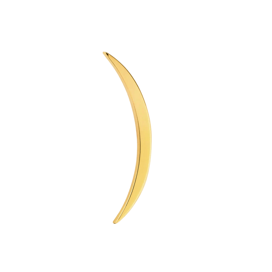 Flat Luna – 14K Gold Threadless & Threaded End - piercing - zone.com