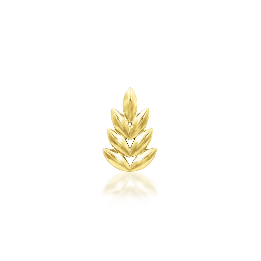 Forest – 14K Gold Leaf Decorative End - piercing - zone.com
