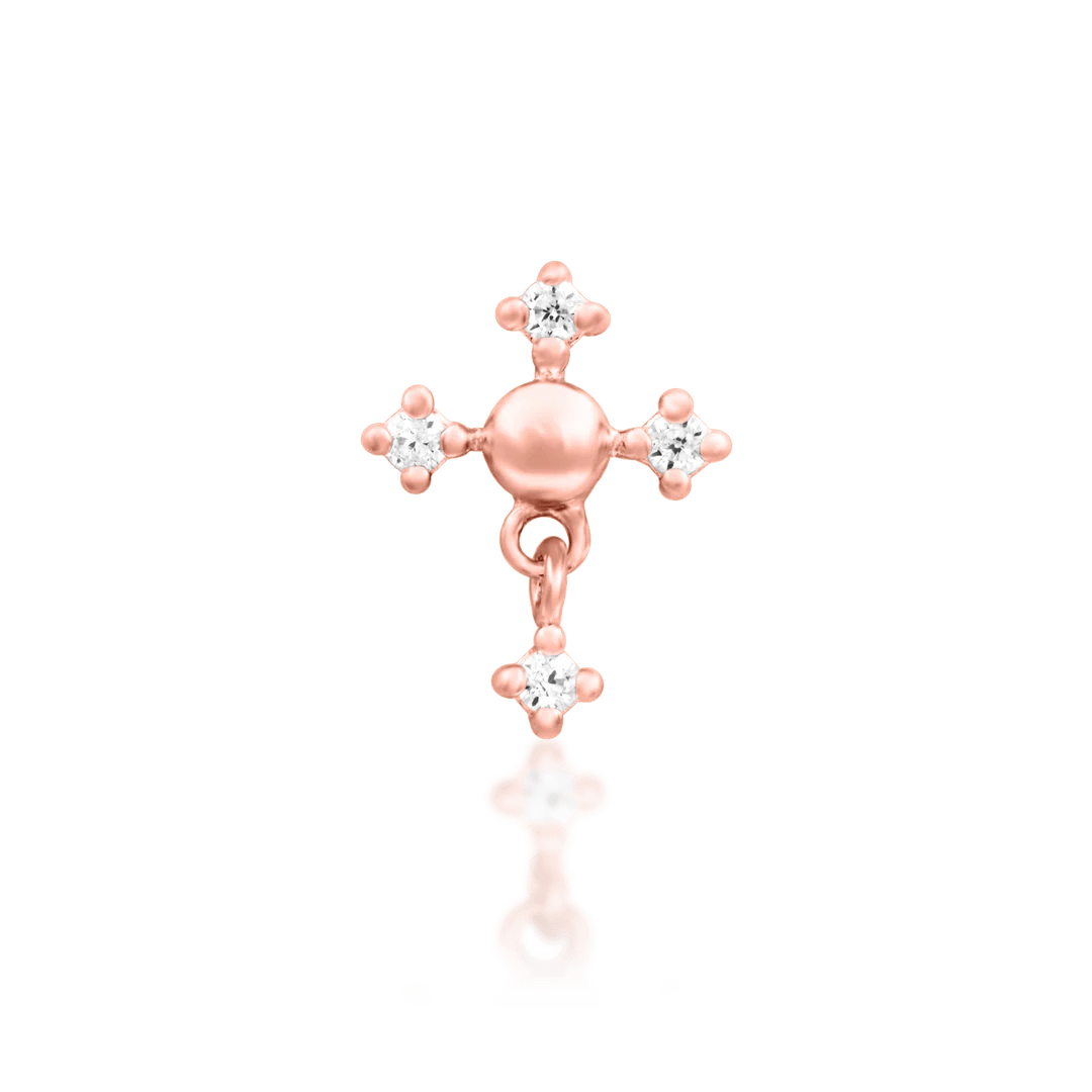 Francis – 14K Gold White CZ Threadless End - piercing - zone.com