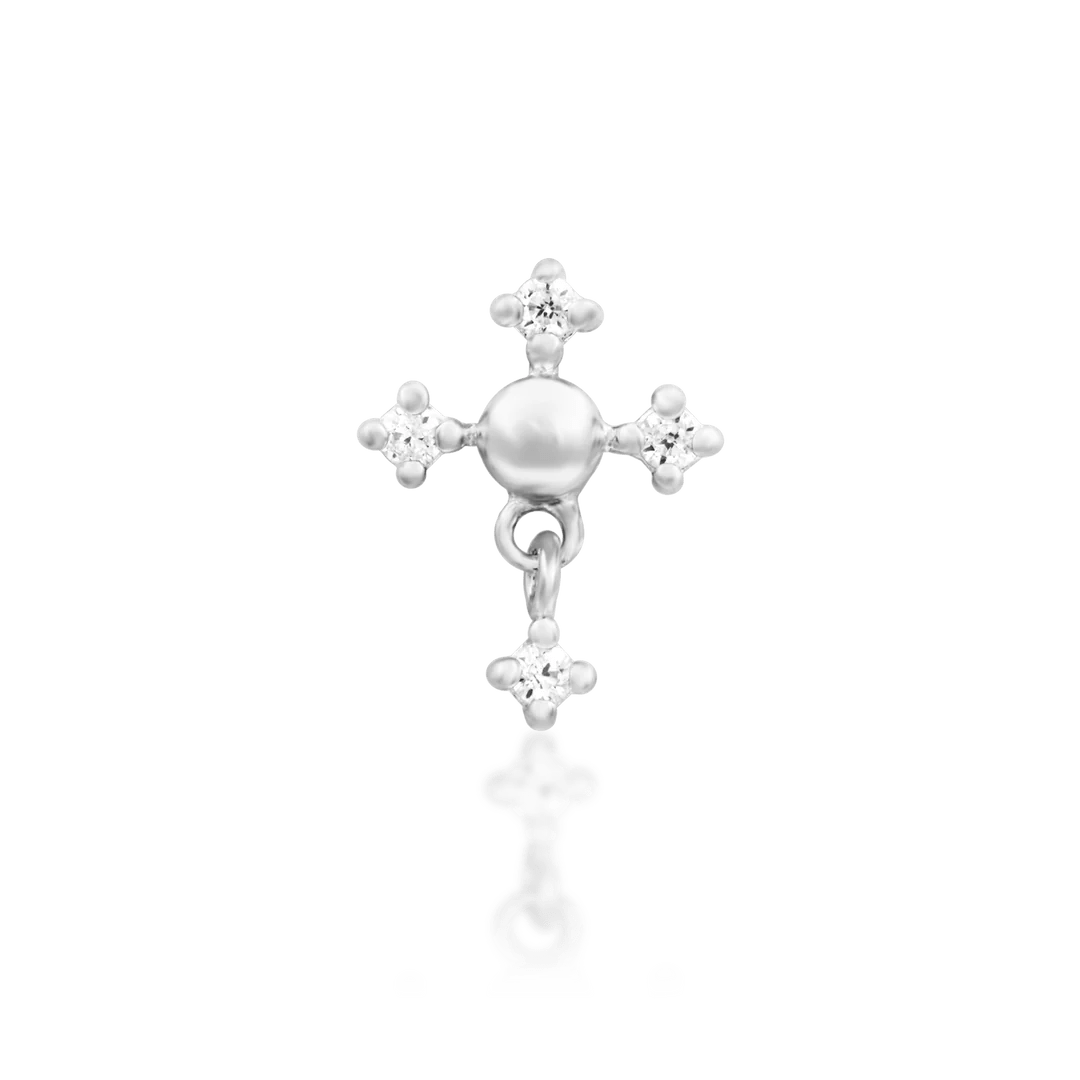 Francis – 14K Gold White CZ Threadless End - piercing - zone.com