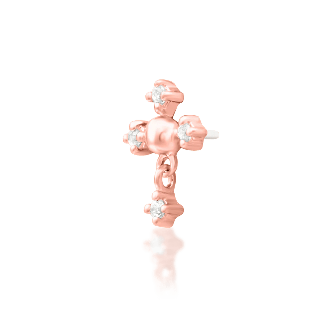 Francis – CZ Quad Cluster – 14K Gold Threadless End - piercing - zone.com