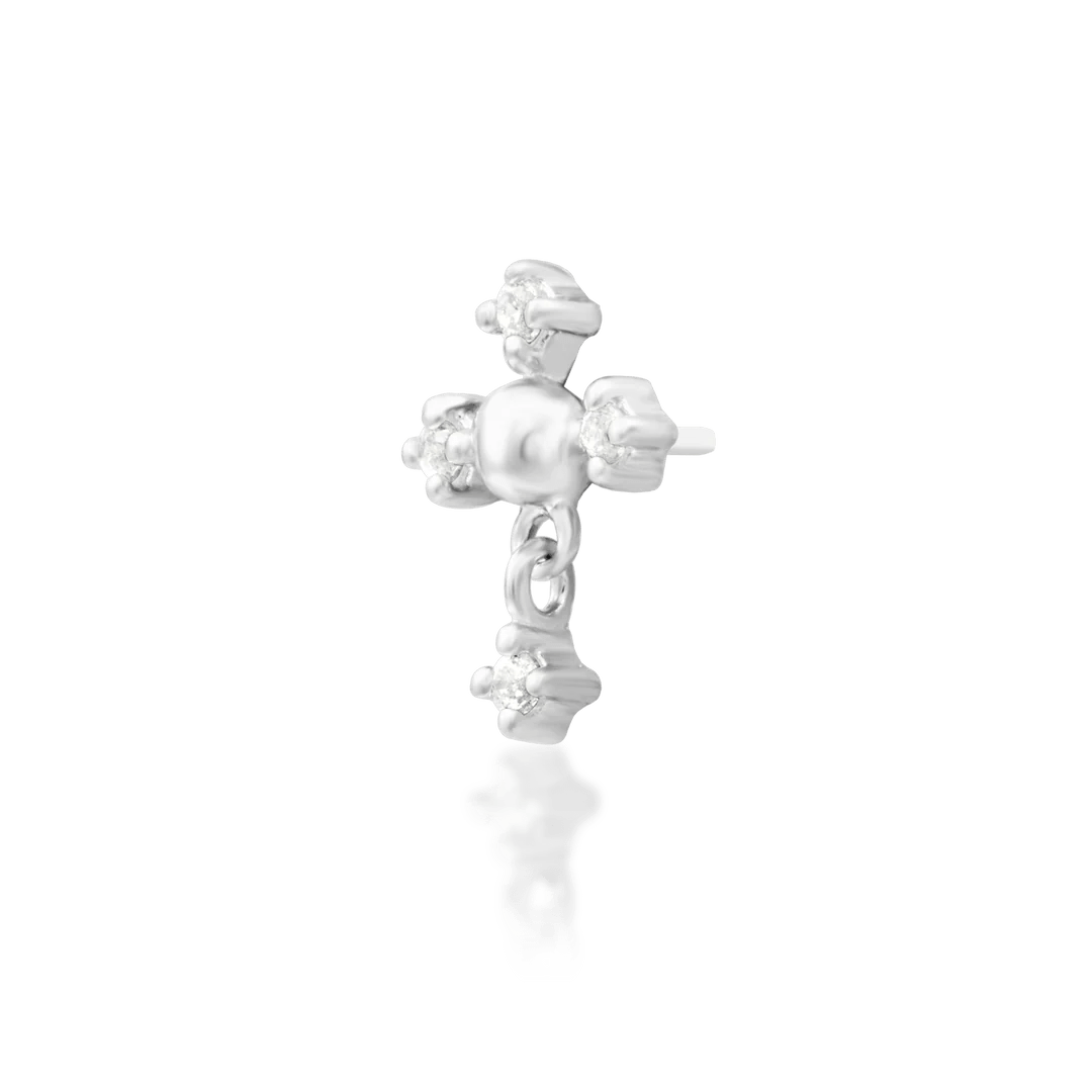 Francis – CZ Quad Cluster – 14K Gold Threadless End - piercing - zone.com