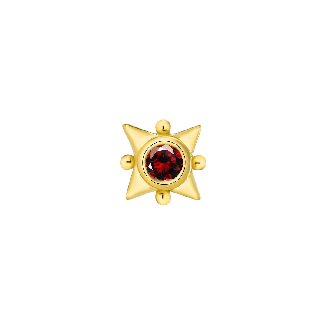 Galaxy – 14K Gold Threadless End with Gem - piercing - zone.com