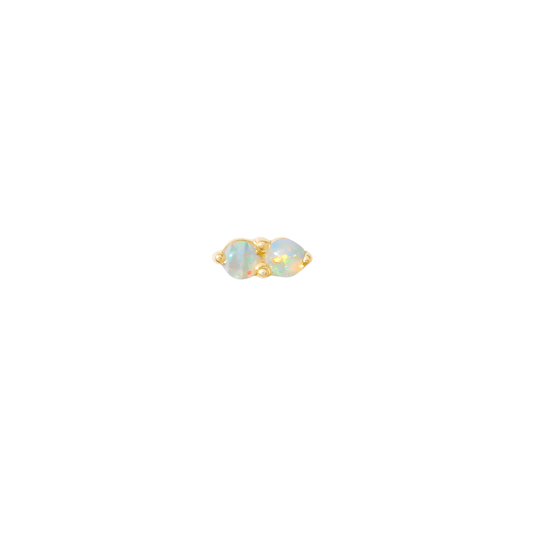 Gemini – Twin Birthstone – 14K Gold Threadless End - piercing - zone.com