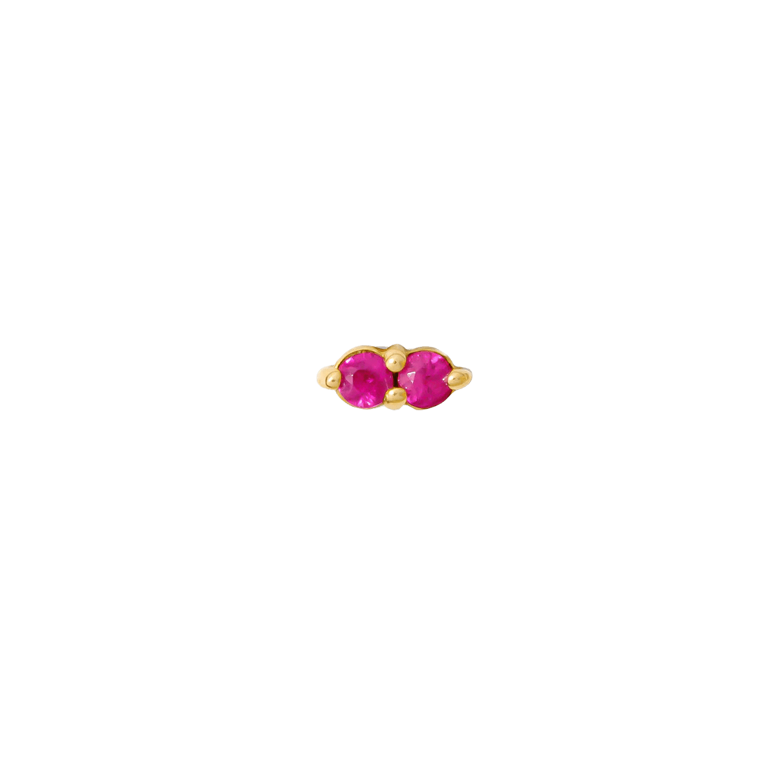 Gemini – Twin Birthstone – 14K Gold Threadless End - piercing - zone.com