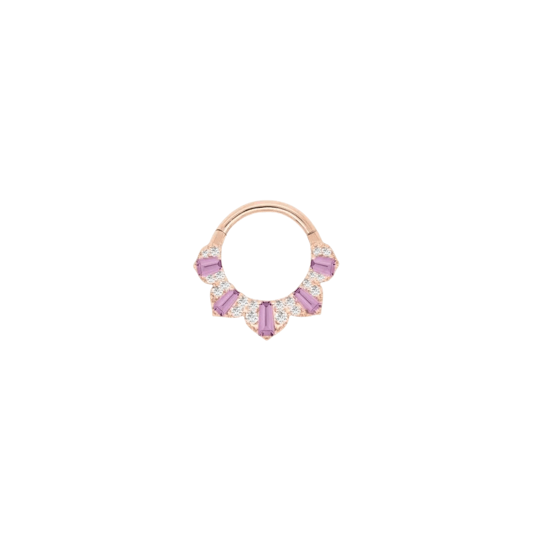 Gilty Pleasure – Amethyst + Diamond – 14K Gold Clicker - piercing - zone.com