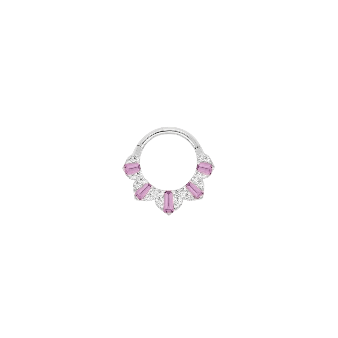 Gilty Pleasure – Amethyst + Diamond – 14K Gold Clicker - piercing - zone.com