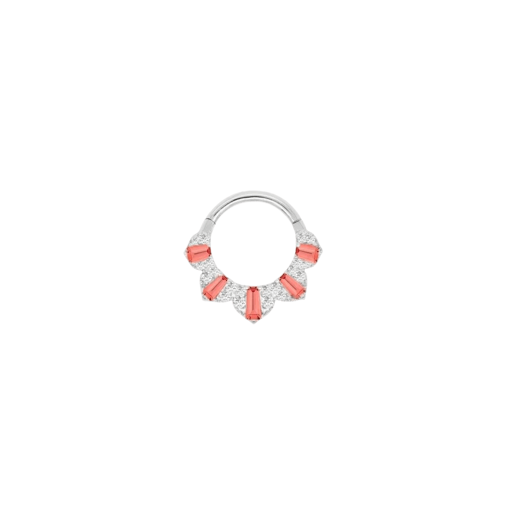 Gilty Pleasure – Garnet + Diamond – 14K Gold Clicker - piercing - zone.com