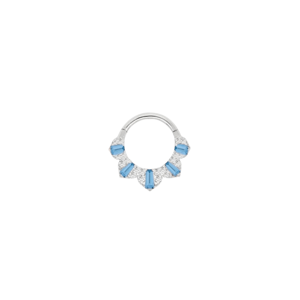 Gilty Pleasure – London Blue Topaz + Diamond – 14K Gold Clicker - piercing - zone.com