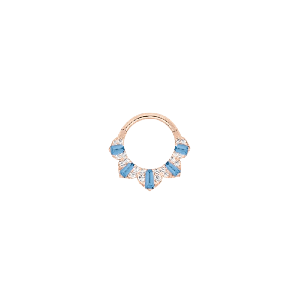 Gilty Pleasure – London Blue Topaz + Diamond – 14K Gold Clicker - piercing - zone.com