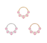 Gilty Pleasure – Pink Tourmaline + Diamond – 14K Gold Clicker - piercing - zone.com