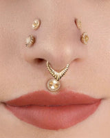 Glamorize Seam Ring – 14K Gold Textured Hoop for Septum & Daith - piercing - zone.com