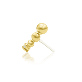 Glo – Beaded Curve with CZ – 14K Gold Threadless End - piercing - zone.com