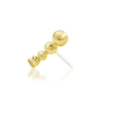 Glo – Beaded Curve with CZ – 14K Gold Threadless End - piercing - zone.com