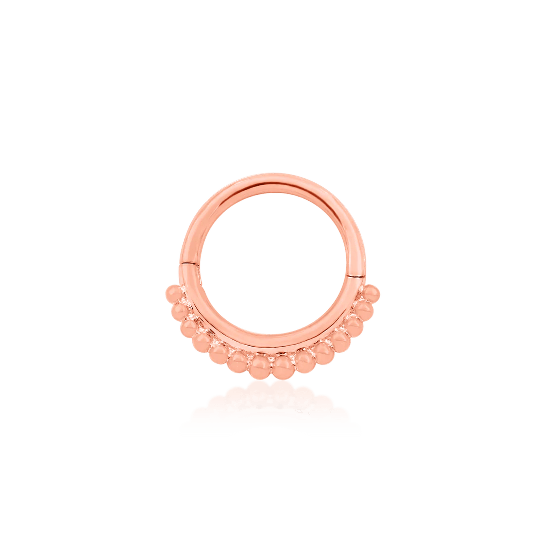 Gold Beaded Clicker – 14K Seamless Ring - piercing - zone.com