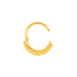 Gold Beaded Clicker – 14K Seamless Ring - piercing - zone.com