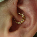 Gold Beaded Clicker – 14K Seamless Ring - piercing - zone.com
