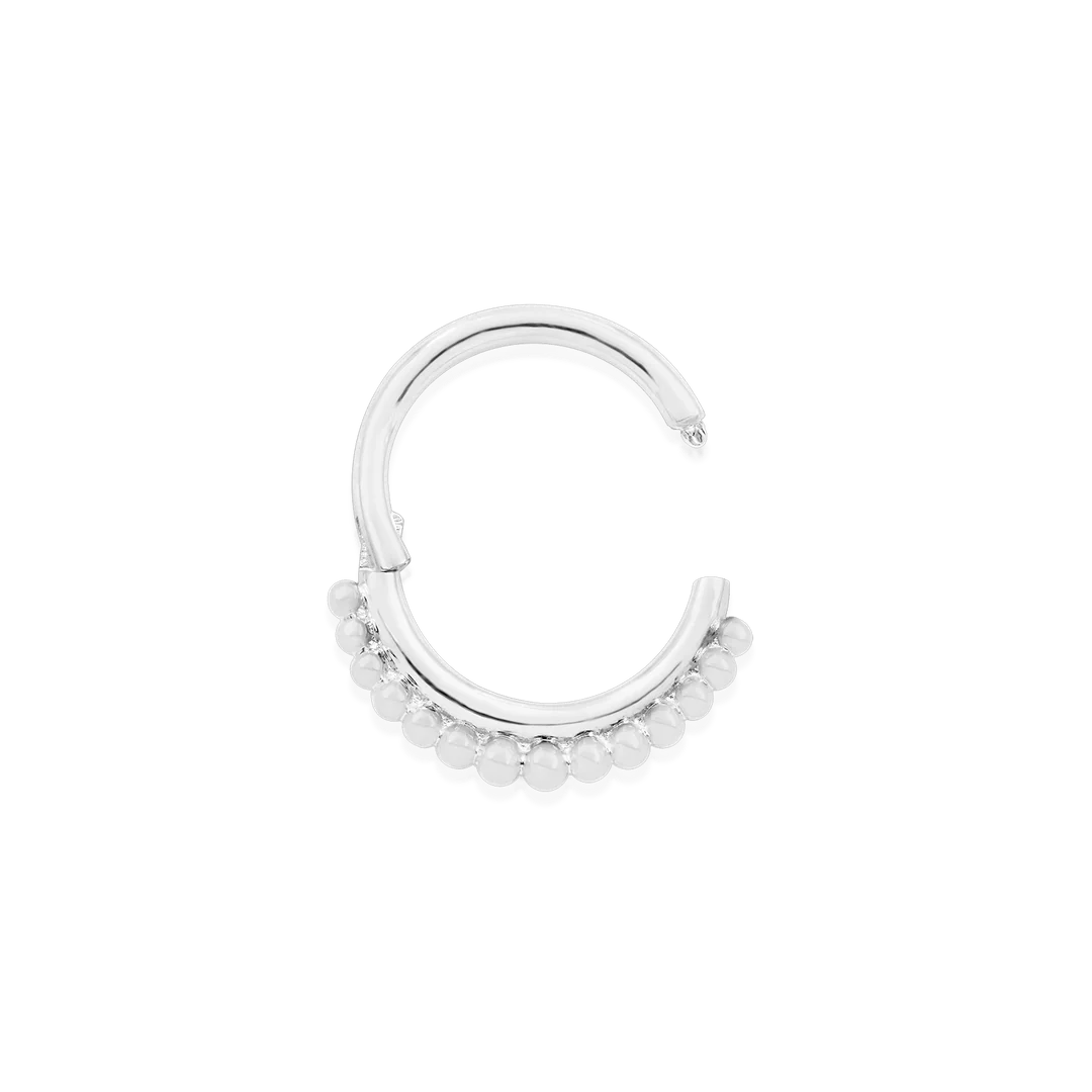 Gold Beaded Clicker – 14K Seamless Ring - piercing - zone.com