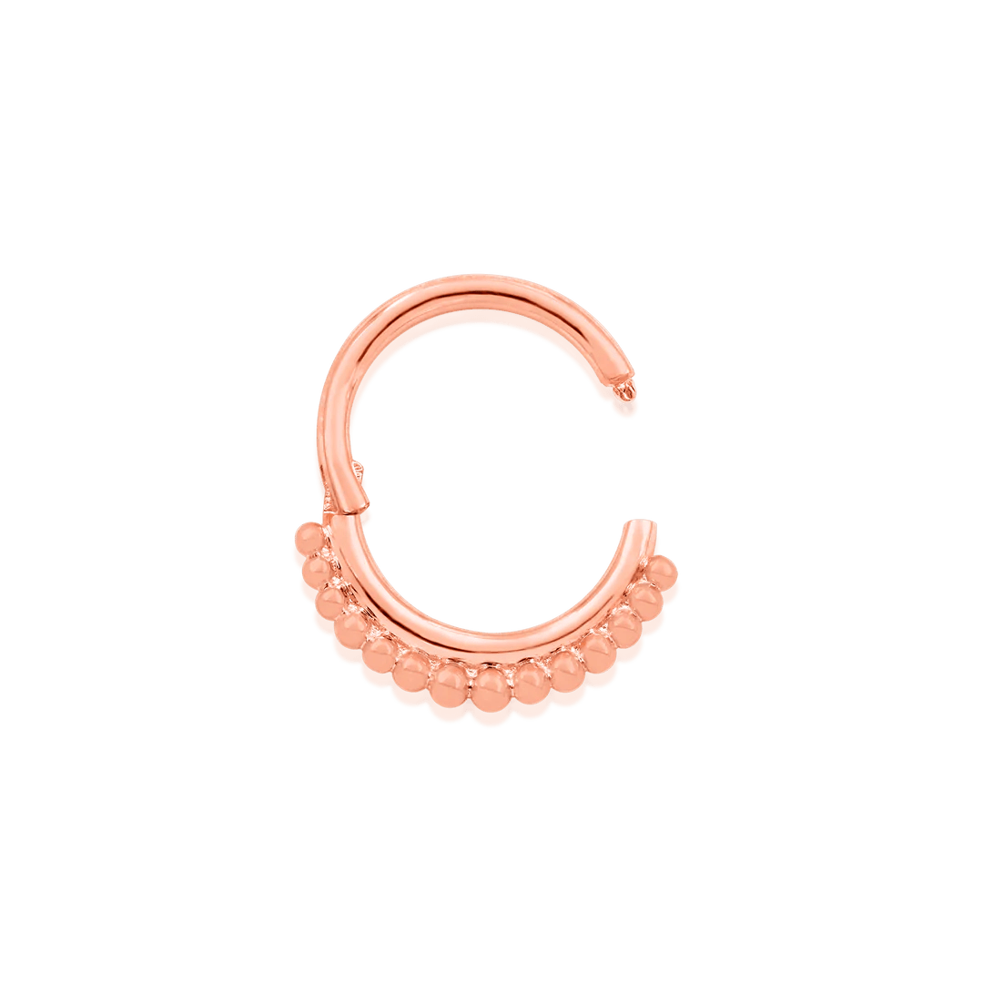 Gold Beaded Clicker – 14K Seamless Ring - piercing - zone.com