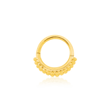 Gold Beaded Clicker – 14K Seamless Ring - piercing - zone.com
