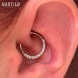 Gold CZ Clicker – 14K Gold Hinged Ring with Cubic Zirconia - piercing - zone.com