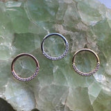 Gold CZ Seam Ring – 14K Gold CZ Seam Ring - piercing - zone.com