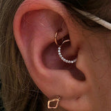 Gold CZ Seam Ring – 14K Gold CZ Seam Ring - piercing - zone.com