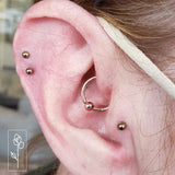 Gold Ring with Fixed Bead – 14K Seam Ring - piercing - zone.com