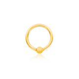 Gold Ring with Fixed Bead – 14K Seam Ring - piercing - zone.com