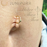 Gold Ring with Fixed Bead – 14K Seam Ring - piercing - zone.com