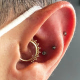 Gold Tri - Bead – 14K Seam Ring - piercing - zone.com