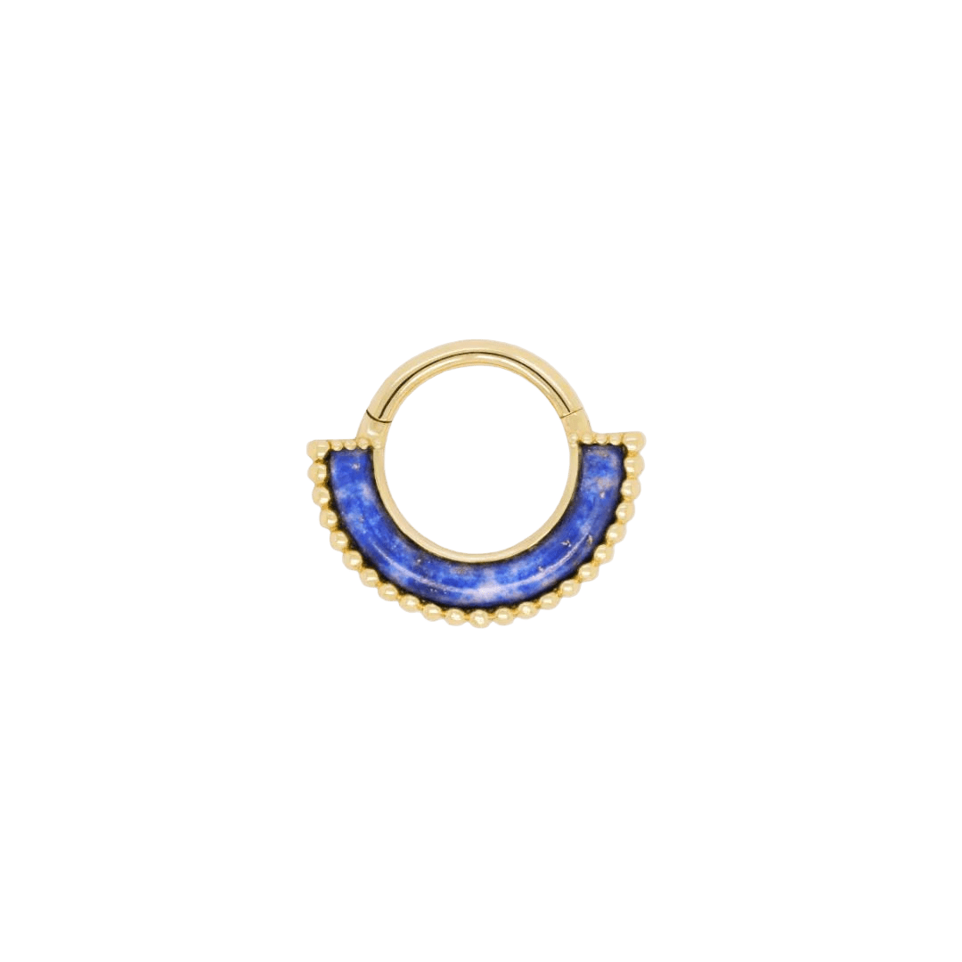 Harmonic Clicker – Lapis Lazuli – 14K Gold - piercing - zone.com