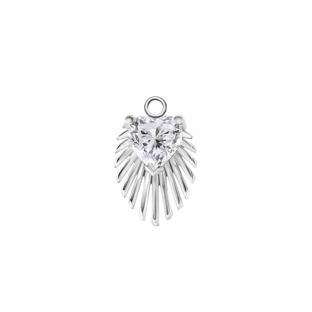 Heart Light Beam – 14K & 18K Gold Gemstone Charm - piercing - zone.com