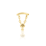 Helena – 14K Gold Medieval - Inspired CZ Dangle Threadless End - piercing - zone.com