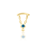 Helena – 14K Gold Medieval - Inspired CZ Dangle Threadless End - piercing - zone.com