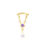 Helena – 14K Gold Medieval - Inspired CZ Dangle Threadless End - piercing - zone.com