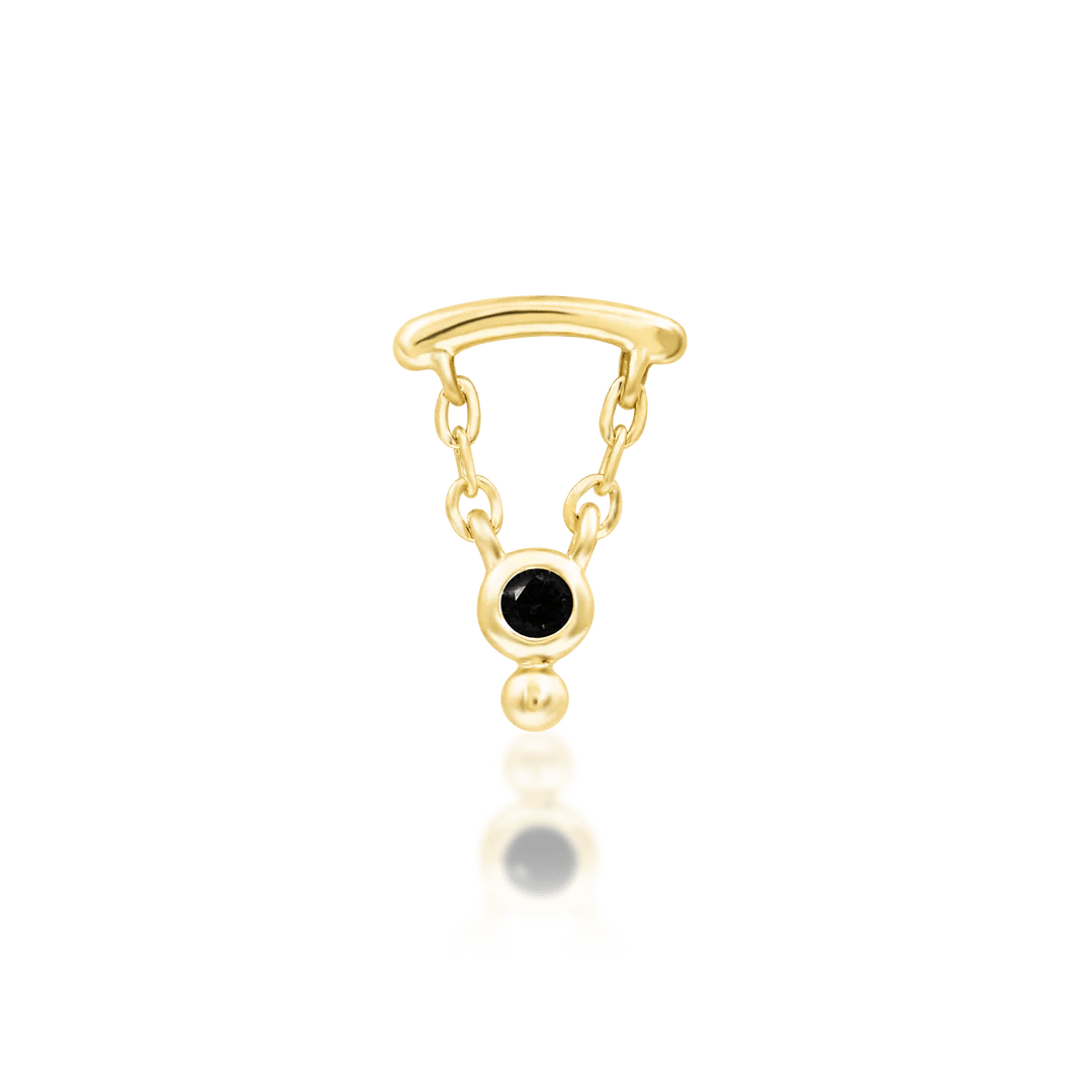Helena – 14K Gold Medieval - Inspired CZ Dangle Threadless End - piercing - zone.com