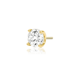 Higher Profile 4 Prong Set – 14K Gold CZ Threadless End - piercing - zone.com