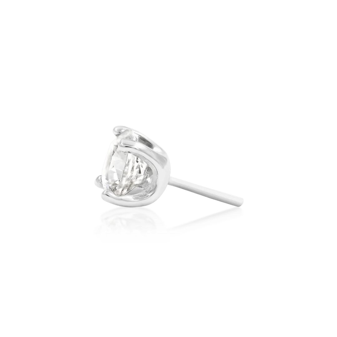 Higher Profile 4 Prong Set – 14K Gold CZ Threadless End - piercing - zone.com