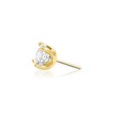 Higher Profile 4 Prong Set – 14K Gold CZ Threadless End - piercing - zone.com