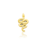 Hiss – Coiled Snake – 14K Gold Threadless End - piercing - zone.com