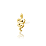 Hiss – Coiled Snake – 14K Gold Threadless End - piercing - zone.com