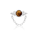 Hobbs – Tiger Eye & CZ Iconic Cluster – 14K Gold Threadless End - piercing - zone.com