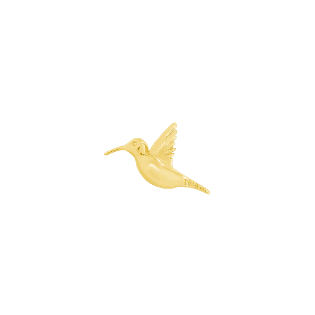 Humming Bird – 14K Gold Threadless & Threaded End - piercing - zone.com