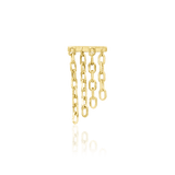 Imogen – Chain Waterfall – 14K Gold Threadless End - piercing - zone.com
